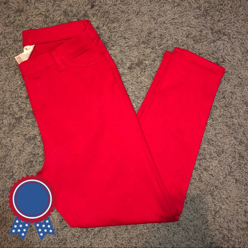 Red Capri Jeggings